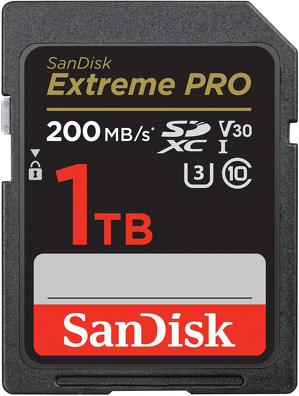 Miniatura produktu: Karta SanDisk Extreme PRO SDXC 1TB 200/140 MB/s C10 V30 UHS-I U3 (SDSDXXD-1T00-GN4IN)