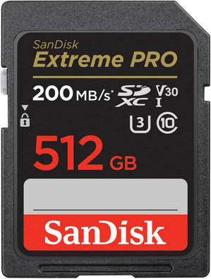 Miniatura produktu: Karta SanDisk Extreme PRO SDXC 512GB 200/140 MB/s C10 V30 UHS-I U3 (SDSDXXD-512G-GN4IN)
