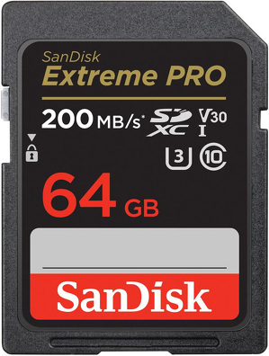 Miniatura produktu: Karta SanDisk Extreme PRO SDXC 64GB 200/90 MB/s C10 V30 UHS-I U3 (SDSDXXU-064G-GN4IN)