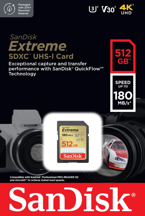 Zdjęcie produktu: SanDisk Extreme SDXC 512GB 180/130 MB/s