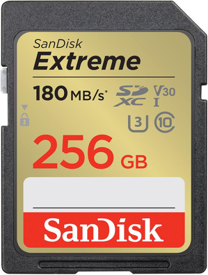 Miniatura produktu: Karta SanDisk Extreme SDXC 256GB 180/130 MB/s C10 V30 UHS-I U3 (SDSDXVV-256G-GNCIN)