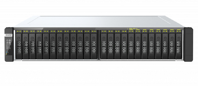 Miniatura produktu: Serwer plików QNAP TDS-h2489FU-4314-256G 24 bay 2,5', 2 x Intel Xeon Silver 4314 16-core 3.4 GHz, 256GB DDR4 , 2x25GbE SFP28, 4x2,5GbE LAN, 2xM2 NVMe, 4xUSB 3.2, 2xPCIe