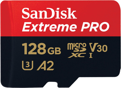 Miniatura produktu: Karta SanDisk Extreme PRO microSDXC 128GB 200/90 MB/s A2 C10 V30 UHS-I U3 (SDSQXCD-128G-GN6MA)
