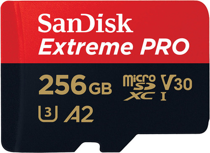 Miniatura produktu: Karta SanDisk Extreme PRO microSDXC 256GB 200/140 MB/s A2 C10 V30 UHS-I U3 (SDSQXCD-256G-GN6MA)