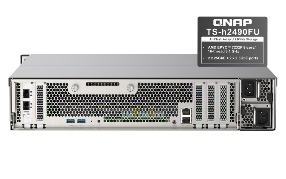 Zdjęcie produktu: QNAP TS-h2490FU-7302P-256G 24-bay 256GB AMD Epyc 7302P