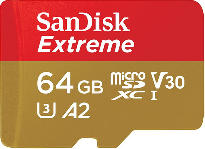 Miniatura produktu: Karta SanDisk Extreme microSDXC 64GB 170/80 MB/s A2 C10 V30 UHS-I U3 Mobile (SDSQXAH-064G-GN6MA)