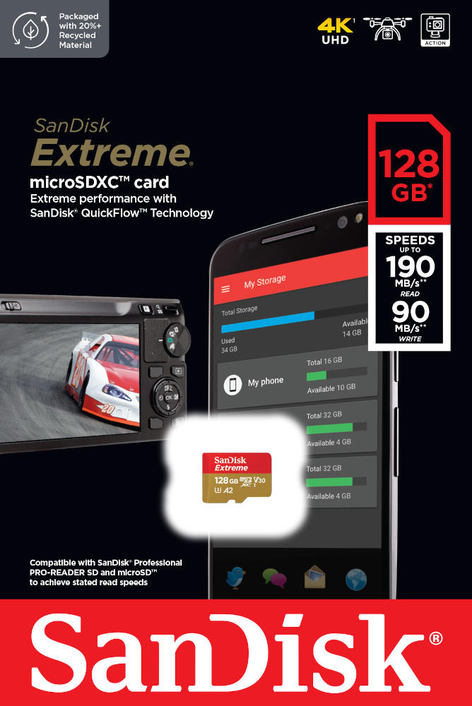 SanDisk Extreme microSDXC 128GB 190/90 A2