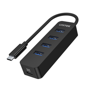 Miniatura produktu: HUB USB TYP-C 4x USB 3.1 aktywny, 10 W Unitek (H1117B)