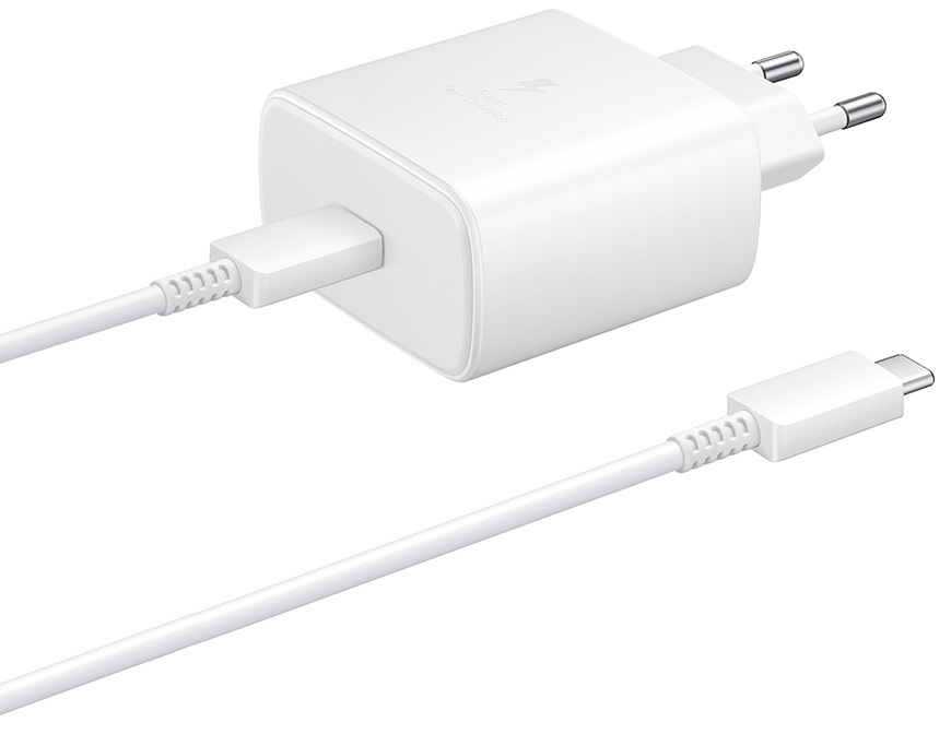 Samsung ładowarka sieciowa Super Fast Charge 3.0 Power Delivery USB Typ C 25W 3A biała + przewód USB TYP-C 1m (EP-TA845XWEGWW)
