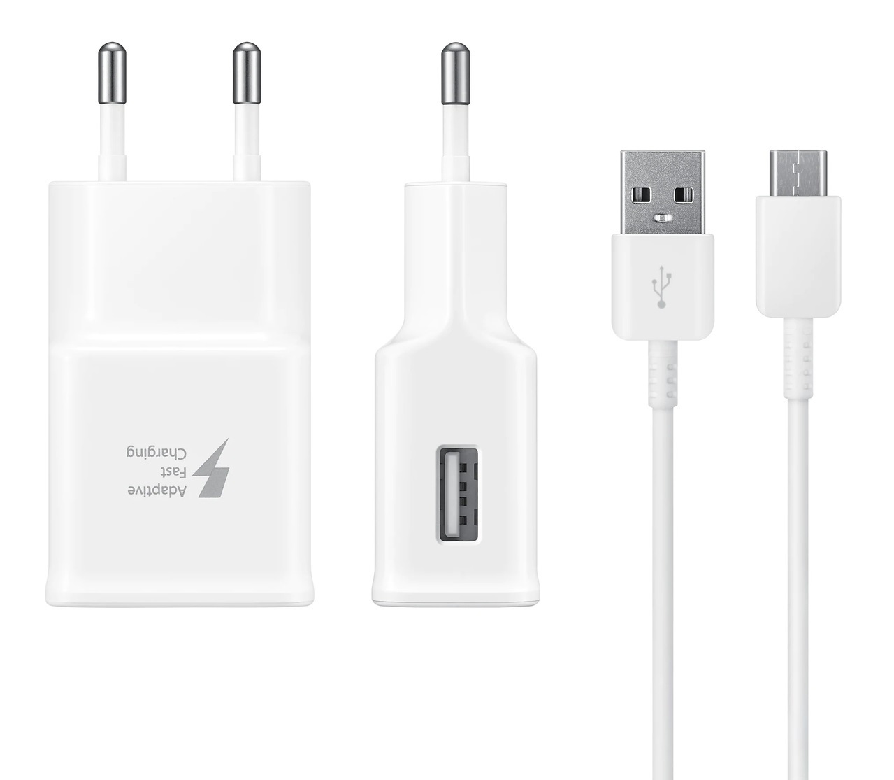 Samsung ładowarka sieciowa Super Fast Charge, AFC, USB-A 15W 2A biała + przewód USB TYP-C 1m (EP-TA20EWECGWW)