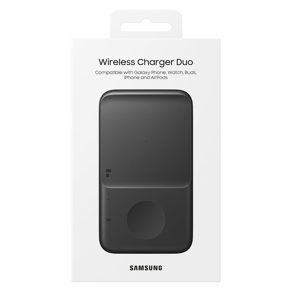 Samsung bezprzewodowa ładowarka 2w1 do telefonu, Galaxy Watch + adapter sieciowy czarna (EP-P4300TBE)
