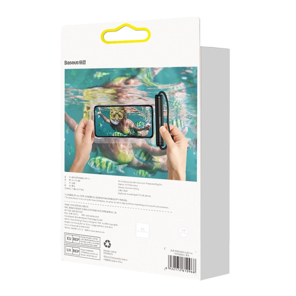 Zdjęcie produktu: Pokrowiec wodoodporny etui na telefon Baseus Slide-cover (max 7,2") na basen nad wodę IPX8 - czarny (FMYT000001)