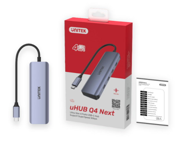 HUB USB TYP-C 3.1 4x USB TYP-C, 5 Gbps Unitek (H1107K) HUB USB TYP-C 3.1 4x USB TYP-C, 5 Gbps Unitek (H1107K)