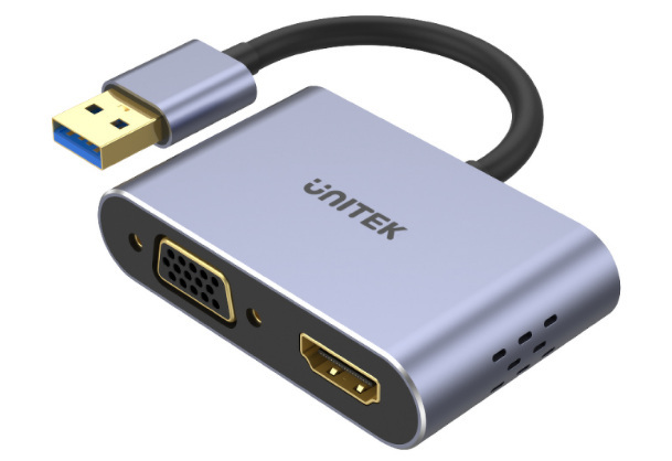 Unitek Adapter USB 3.0 na HDMI i VGA, FullHD 60Hz (V1304A)