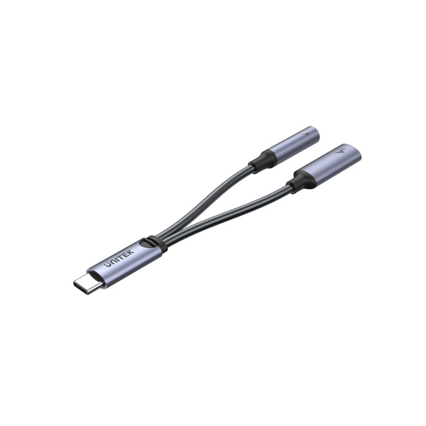 Zdjęcie produktu: Adapter USB TYP-C na mini jack 3,5mm i USB-C 60W Unitek (M205A)