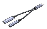 Adapter USB TYP-C na mini jack 3,5mm i USB-C 60W Unitek (M205A)