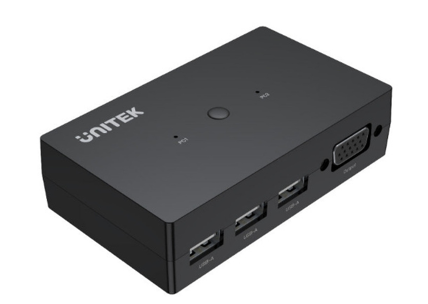 Zdjęcie produktu: Unitek switch / przełącznik KVM 2-in 1-out, 2xVGA, 3xUSB-A (U-8709ABK)
