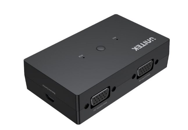 Unitek switch / przełącznik KVM 2-in 1-out, 2xVGA, 3xUSB-A (U-8709ABK)