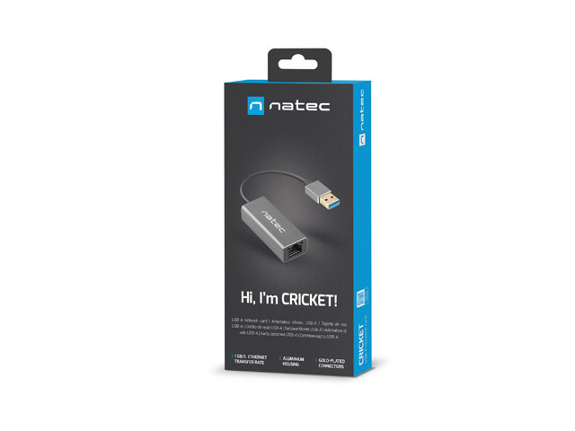 Zewnętrzna karta sieciowa Natec Cricket na kablu USB-A 3.0 do laptopa