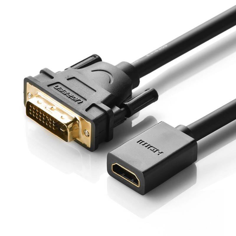 Adapter DVI do HDMI UGREEN 20118, 15cm - czarny (20118)