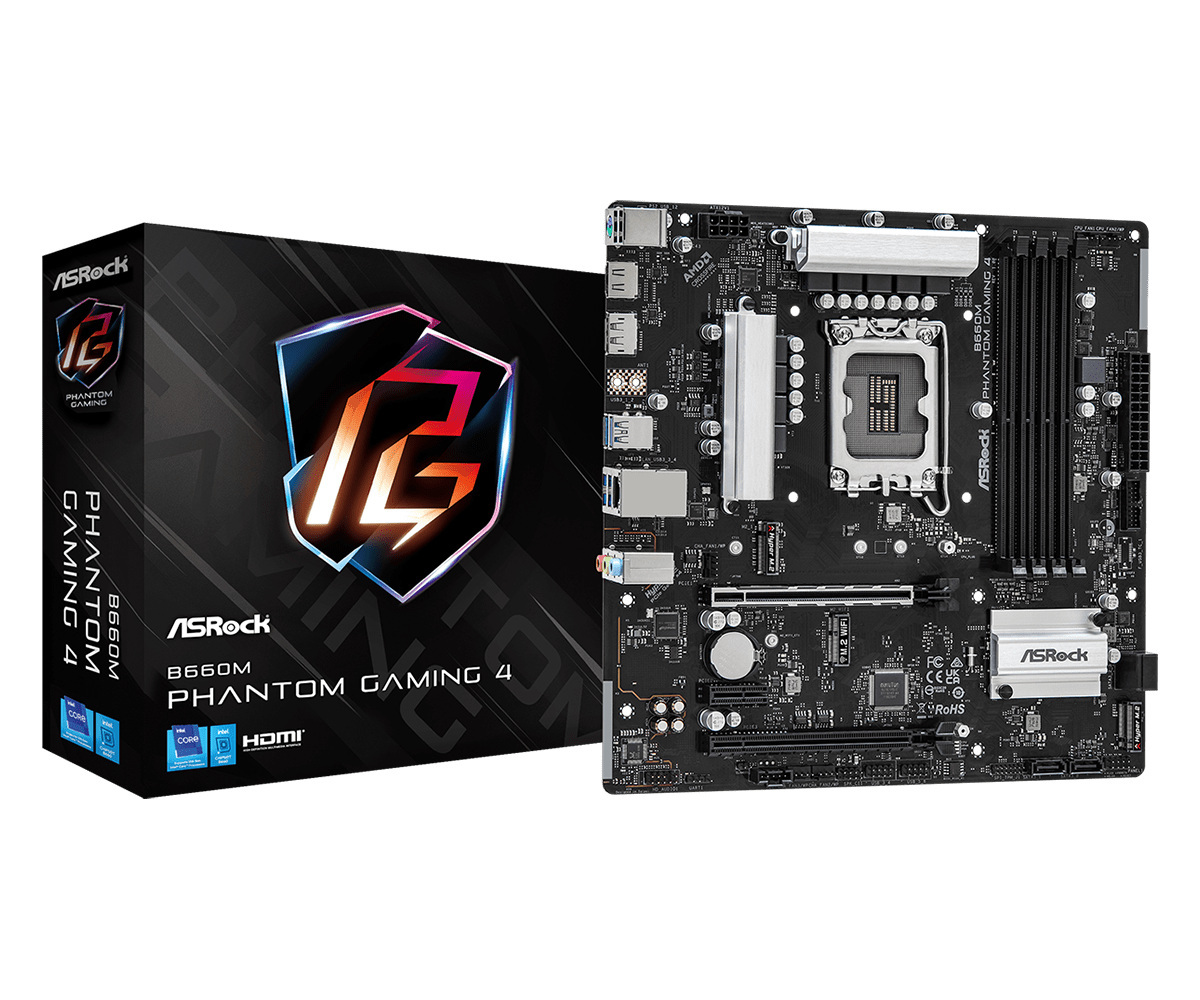 Płyta główna ASRock B660M PHANTOM GAMING 4 DDR4 LGA1700 Płyta główna ASRock B660M PHANTOM GAMING 4 DDR4 LGA1700