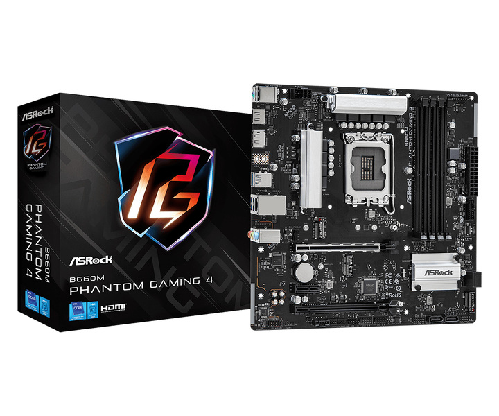 Zdjęcie produktu: Płyta główna ASRock B660M PHANTOM GAMING 4 DDR4 LGA1700 Zdjęcie produktu: Płyta główna ASRock B660M PHANTOM GAMING 4 DDR4 LGA1700