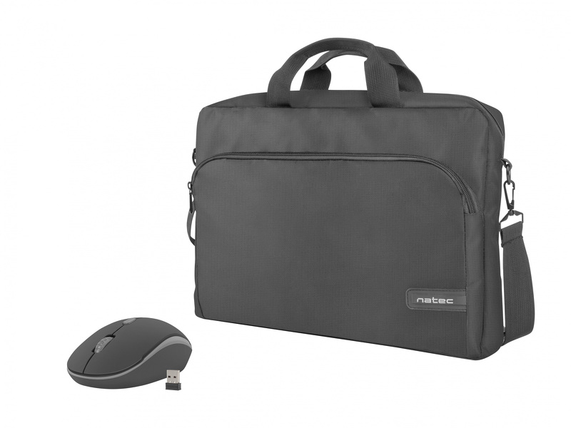 Zdjęcie produktu: Torba na laptopa 15,6" Natec WALLAROO! czarna z myszką bezprzewodową Zdjęcie produktu: Torba na laptopa 15,6" Natec WALLAROO! czarna z myszką bezprzewodową
