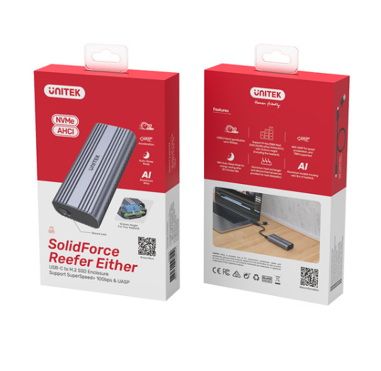 Obudowa zewnętrzna na dysk SSD M.2 (PCIe/NVMe) Unitek USB 3.2 Gen2 Typ-C 10Gbps (S1225A)