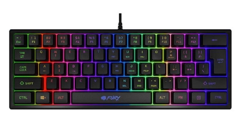 Klawiatura Fury TIGER, podświetlana gamingowa