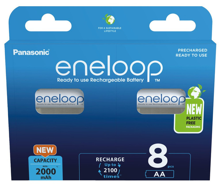 Zdjęcie produktu: Panasonic Eneloop R6/AA 2000mAh - opak. 8 akumulatorków - eco blister (BK-3MCDE/8BE) Zdjęcie produktu: Panasonic Eneloop R6/AA 2000mAh - opak. 8 akumulatorków - eco blister (BK-3MCDE/8BE)