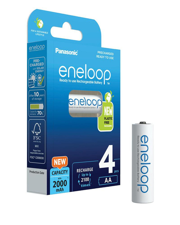 Zdjęcie produktu: Panasonic Eneloop R6/AA 2000mAh - opak. 4 akumulatorków - eco blister (BK-3MCDE/4BE)