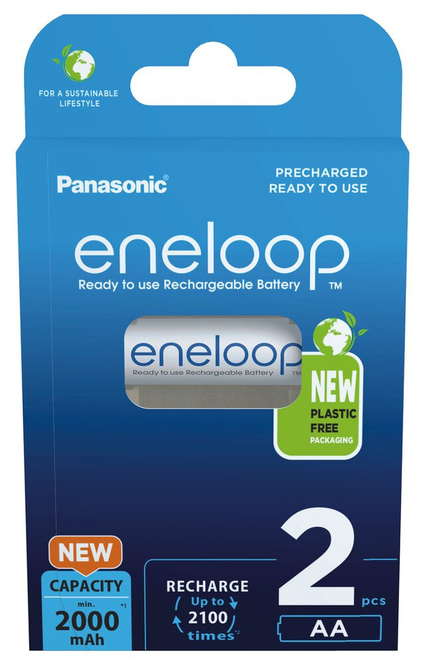 Zdjęcie produktu: Panasonic Eneloop R6/AA 2000mAh - opak. 2 akumulatorków - eco blister (BK-3MCDE/2BE)