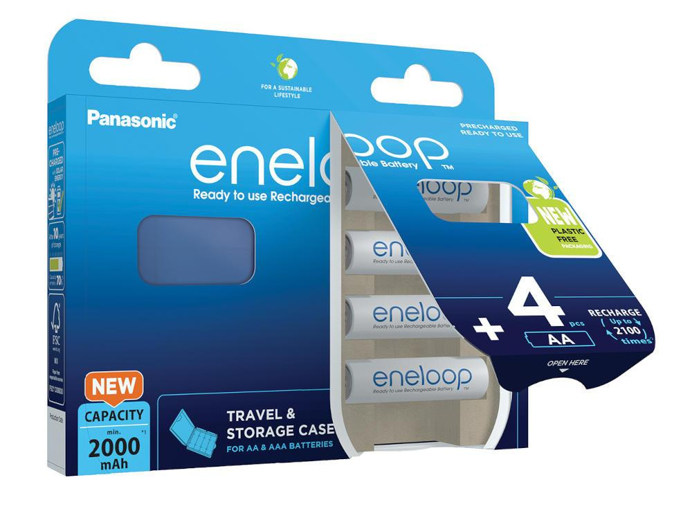 Panasonic Eneloop R6/AA 2000mAh - opak. 4 akumulatorków + pojemnik - eco blister (BK-3MCDEC4BE) Panasonic Eneloop R6/AA 2000mAh - opak. 4 akumulatorków + pojemnik - eco blister (BK-3MCDEC4BE)