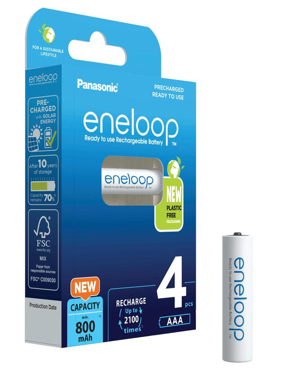 Zdjęcie produktu: Panasonic Eneloop R3/AAA 800mAh - opak. 4 akumulatorków - eco blister (BK-4MCDE/4BE)