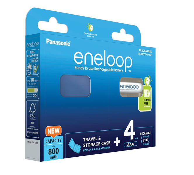 Zdjęcie produktu: Panasonic Eneloop R3/AAA 800mAh - opak. 4 akumulatorków + pojemnik - eco blister (BK-4MCDEC4BE) Zdjęcie produktu: Panasonic Eneloop R3/AAA 800mAh - opak. 4 akumulatorków + pojemnik - eco blister (BK-4MCDEC4BE)