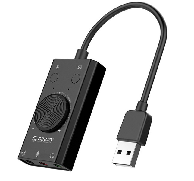 Zdjęcie produktu: Zewnętrzna karta dźwiękowa ORICO na USB 3 porty z regulacją głośności (SC2-BK-BP) Zdjęcie produktu: Zewnętrzna karta dźwiękowa ORICO na USB 3 porty z regulacją głośności (SC2-BK-BP)
