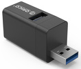 Miniatura zdjęcia: Hub mini 3x USB 3.0 ORICO USB-A - czarny (MINI-U32-BK-BP)