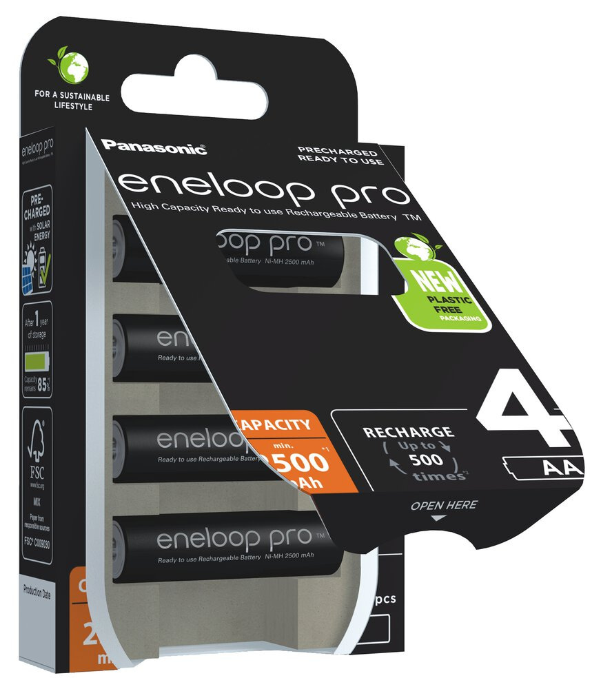 Panasonic Eneloop R6/AA 2500mAh - opak. 4 akumulatorków - eco blister (BK-3HCDE/4BE) Panasonic Eneloop R6/AA 2500mAh - opak. 4 akumulatorków - eco blister (BK-3HCDE/4BE)