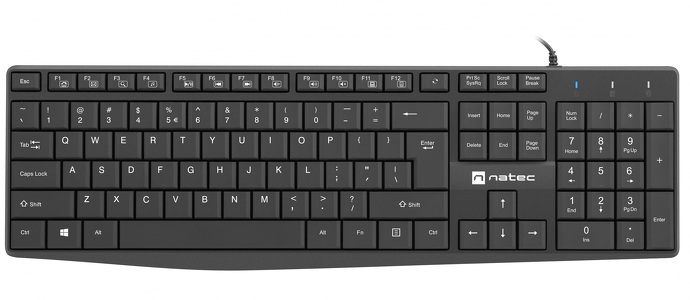 Miniatura produktu: Klawiatura Natec Nautilus US slim przewodowa czarna