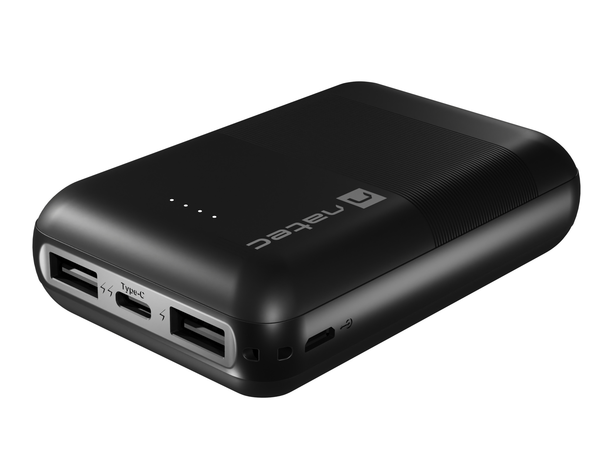 Powerbank Natec Trevi Compact, 10000mAh, 2x USB + 1x USB TYP-C czarny