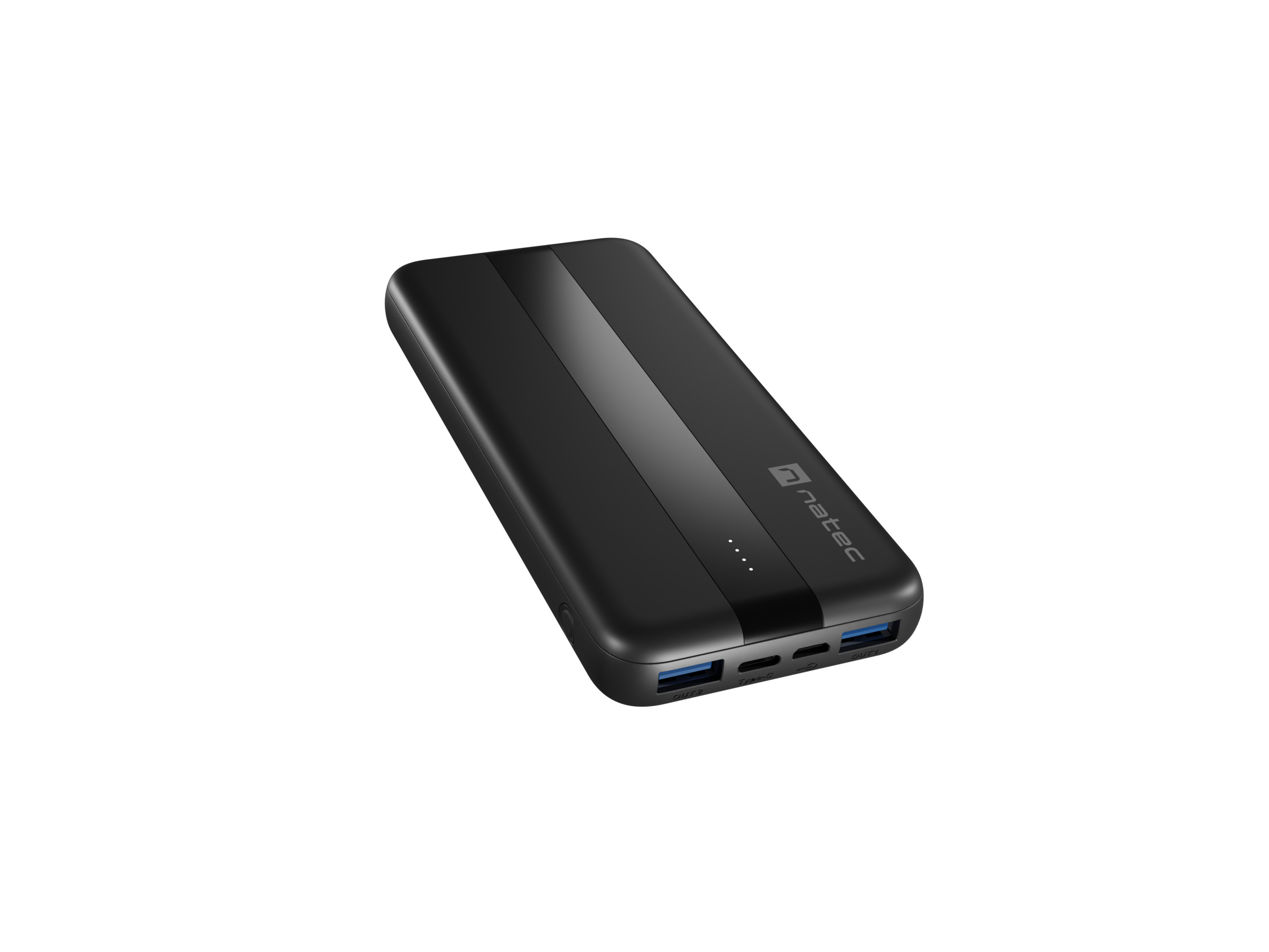 Powerbank Natec Trevi SLim Q, 10000mAh, 2x USB QC3.0 + 1x PD czarny
