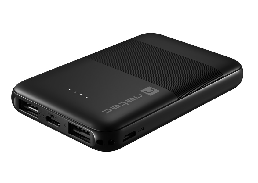 Zdjęcie produktu: Powerbank Natec Trevi Compact, 5000mAh, 2x USB + 1x USB TYP-C czarny