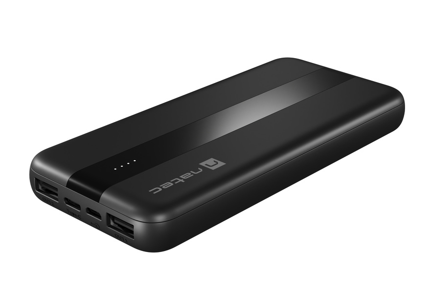 Zdjęcie produktu: Powerbank Natec Trevi Slim, 10000mAh, 2x USB + 1x USB TYP-C czarny