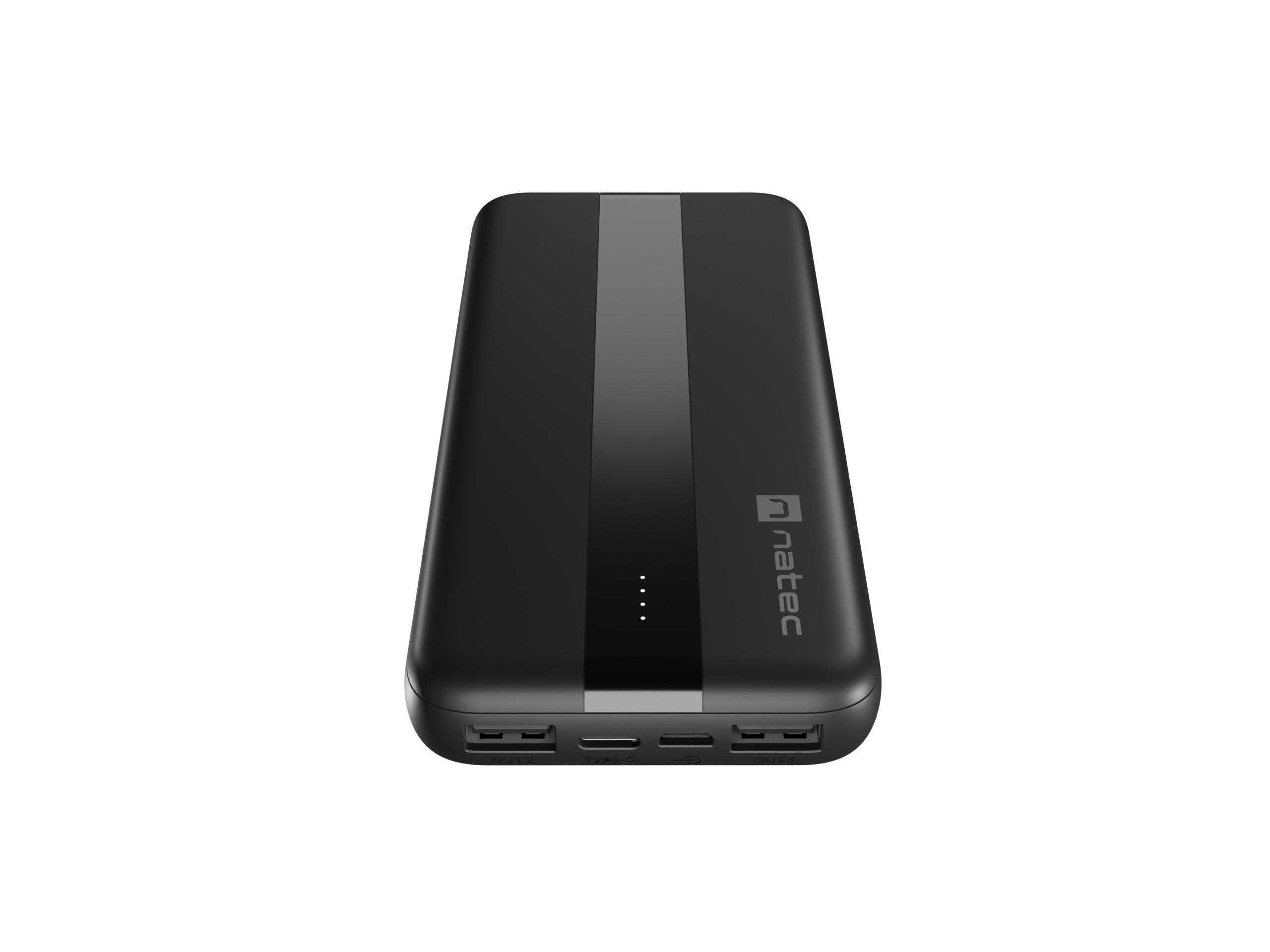 Powerbank Natec Trevi Slim, 10000mAh, 2x USB + 1x USB TYP-C czarny