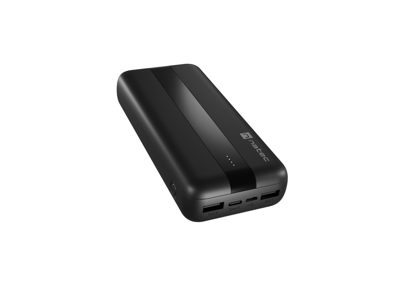 Zdjęcie produktu: Powerbank Natec Trevi, 20000mAh, 2x USB + 1x USB TYP-C czarny