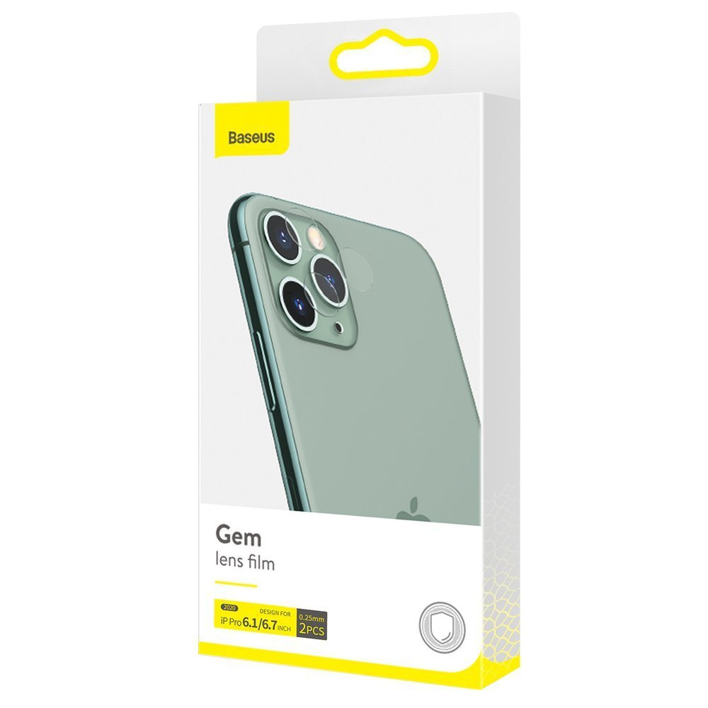 Baseus 2x 0,25 mm szkło hartowane 9H na tylni aparat kamerę do iPhone 12 Pro Max / iPhone 12 Pro przezroczysty (SGAPIPH61P-JT02)