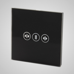 Miniatura produktu: Touchme Duży panel 86x86mm szklany, żaluzjowy, stop, czarny TM729B