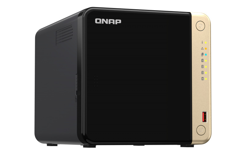 Serwer plików QNAP TS-464-4G 4-bay, Celeron N5105/N5095 4-core 2.9 GHz, 4G RAM DDR4, 2x 2,5 GbE LAN, 2xUSB 2.0, 2xUSB 3.2, 1xHDMI, 2x M.2 2280 NVMe