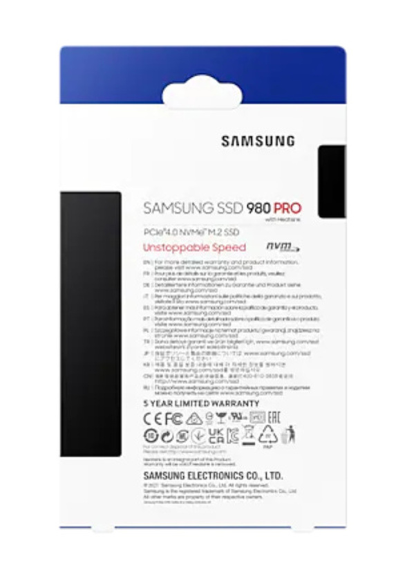 Zdjęcie produktu: Dysk Samsung SSD 980 PRO MZ-V8P1T0CW 1TB Heatsink M.2 PCIe NVMe Gen4 Zdjęcie produktu: Dysk Samsung SSD 980 PRO MZ-V8P1T0CW 1TB Heatsink M.2 PCIe NVMe Gen4