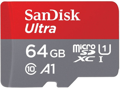 Miniatura produktu: Karta SanDisk Ultra Android microSDXC UHS-I 64GB 140MB/s A1 Class 10 + Adapter SD (SDSQUAB-064G-GN6MA)